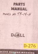DoAll-Doall Model TF-14-H, Vetical Band Saw, Parts and Assembly Drawings Manual-TF-14-H-01